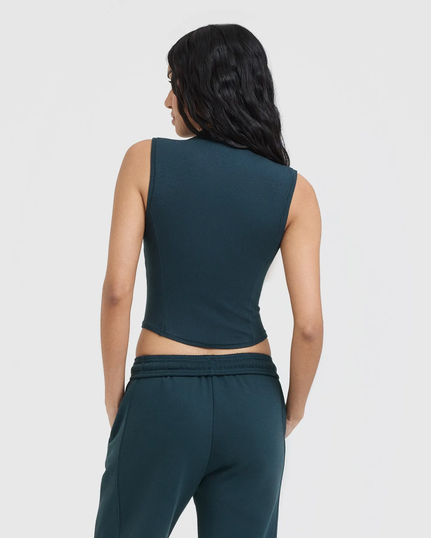 Mellow™ Rib Mid Mock Neck Tank | Oil Blue sold by Oner Active product image thumbnail 2