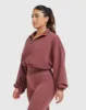 All Day Crop 1/4 Zip Sweatshirt | Berry sold by Oner Active