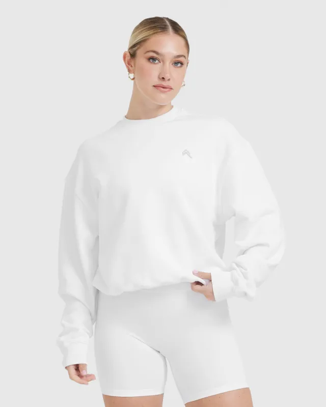 All Day Lightweight Oversized Sweatshirt | White sold by Oner Active