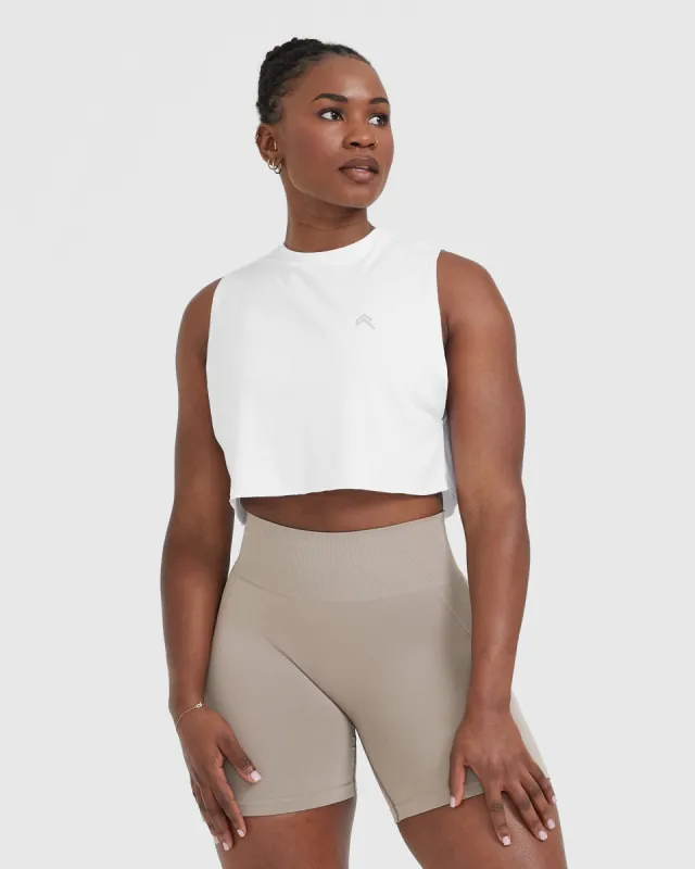 Go To Muscle Crop Vest | White sold by Oner Active