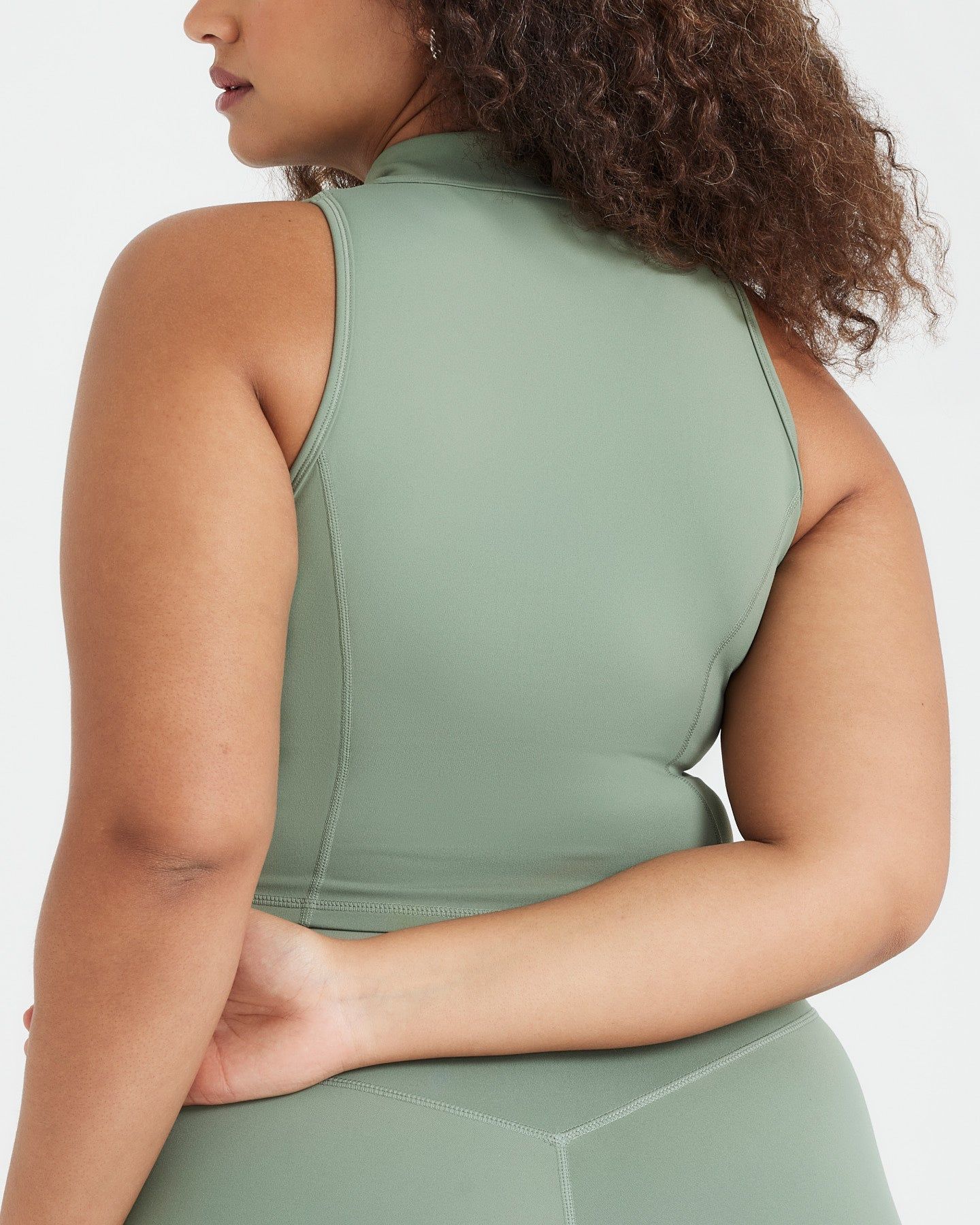 Timeless Half Zip Crop Tank | Sage sold by Oner Active product image thumbnail 5