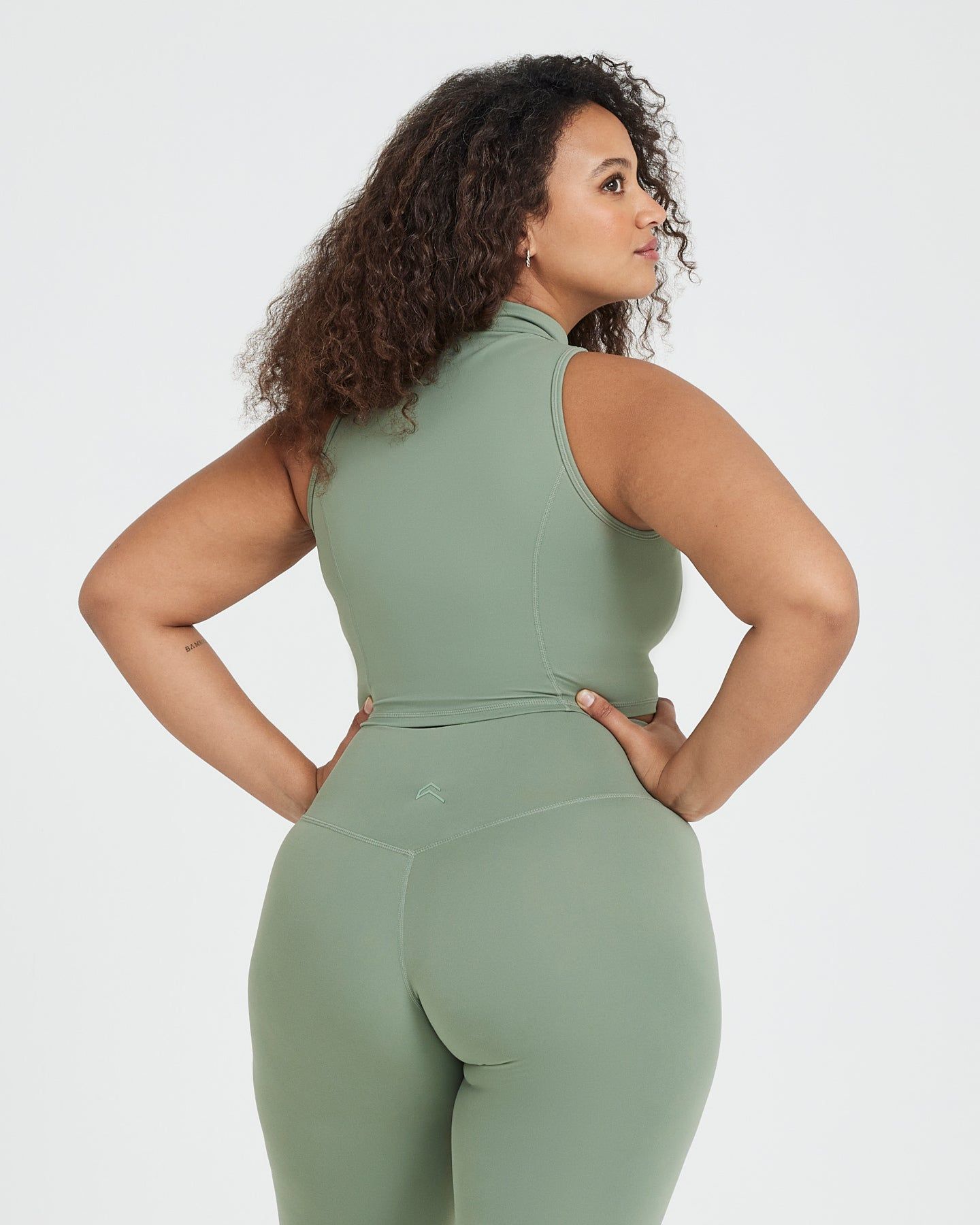 Timeless Half Zip Crop Tank | Sage sold by Oner Active product image thumbnail 2