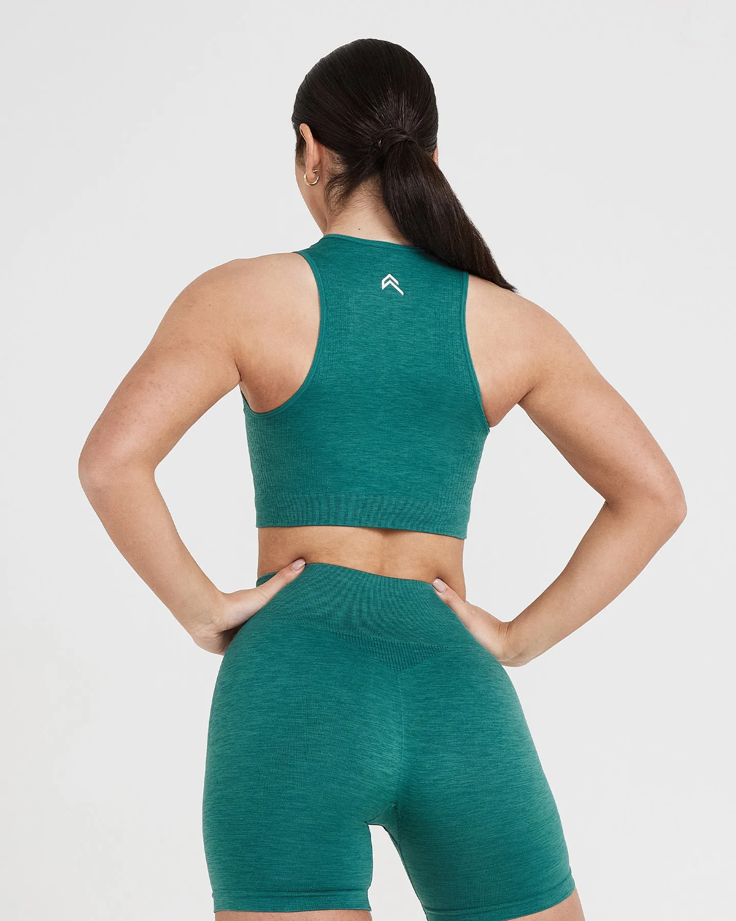 Classic Seamless 2.0 Crop Top | Mineral Green Marl sold by Oner Active product image thumbnail 3