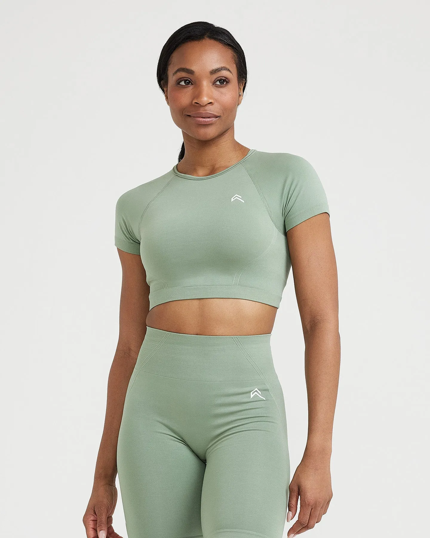 Effortless Seamless Short Sleeve Crop Top | Sage sold by Oner Active