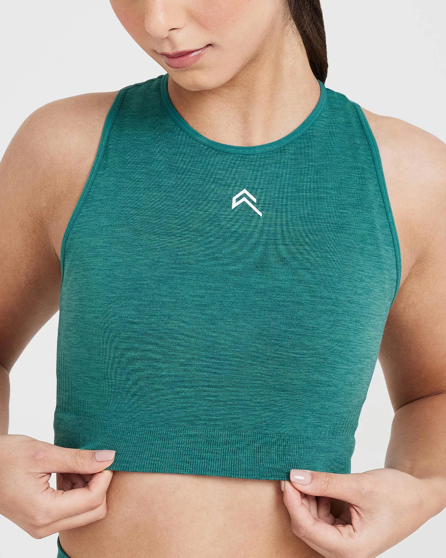 Classic Seamless 2.0 Crop Top | Mineral Green Marl sold by Oner Active product image thumbnail 4