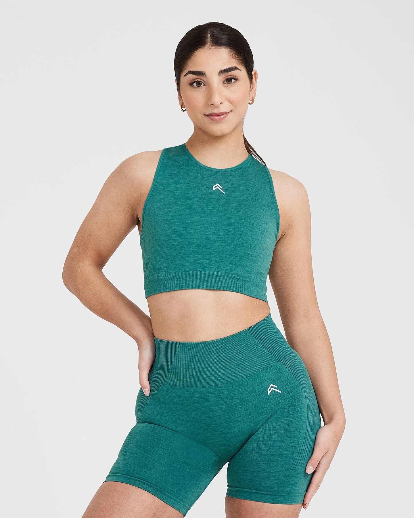 Classic Seamless 2.0 Crop Top | Mineral Green Marl sold by Oner Active