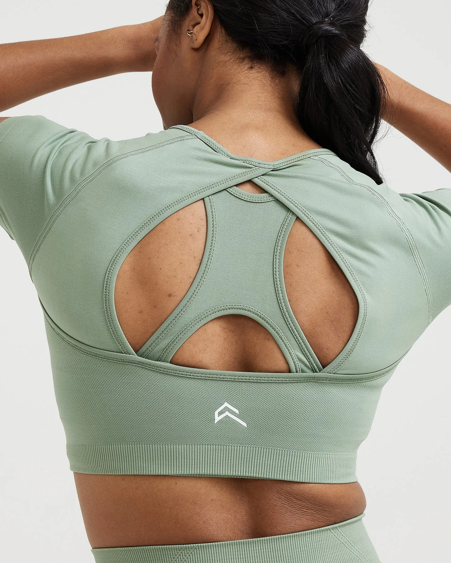Effortless Seamless Short Sleeve Crop Top | Sage sold by Oner Active product image thumbnail 5