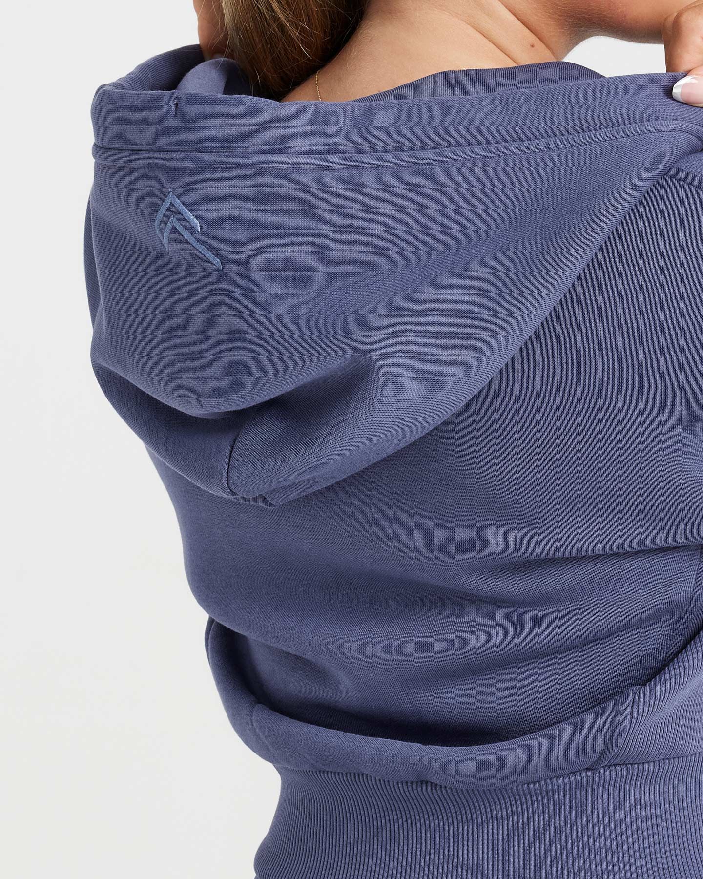 Classic Lounge Cropped Zip Through Hoodie | Slate Blue sold by Oner Active product image thumbnail 5
