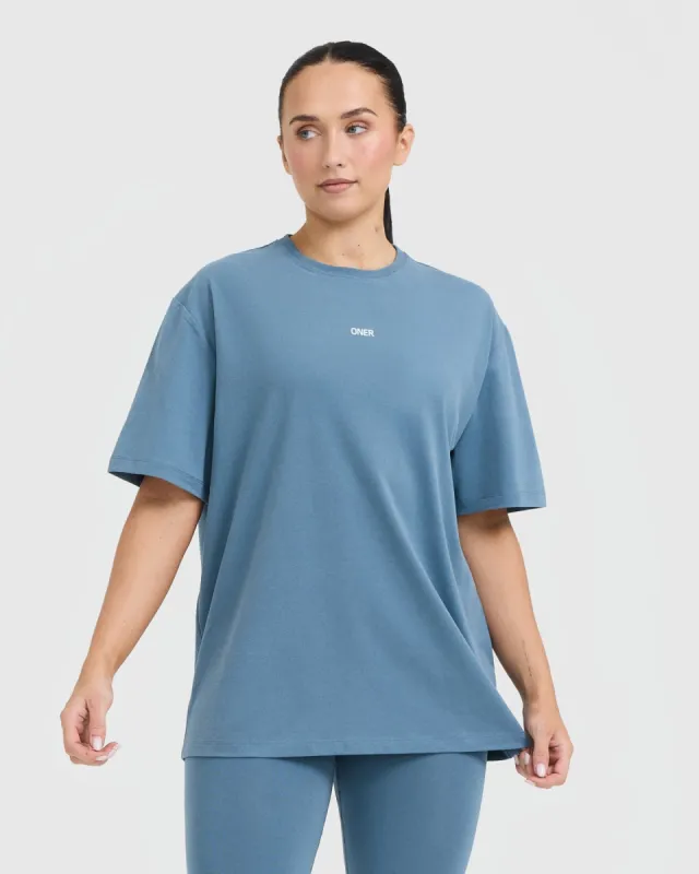 Classic Oner Graphic Oversized Lightweight T-Shirt | Moonstone Blue sold by Oner Active