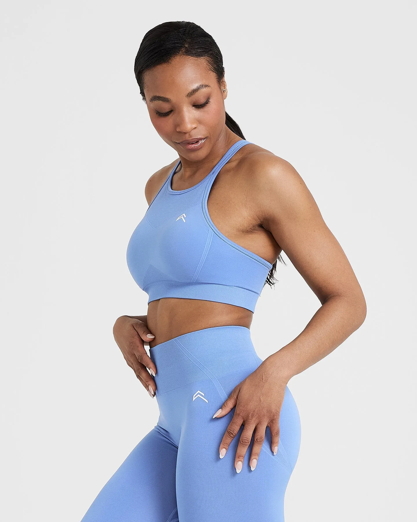 Effortless Seamless High Neck Bralette | Light Denim sold by Oner Active product image thumbnail 3