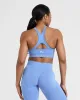 Effortless Seamless High Neck Bralette | Light Denim sold by Oner Active