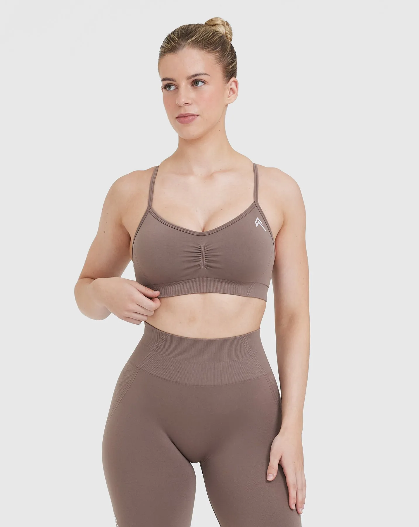 Effortless Strappy Bralette | Washed Cool Brown sold by Oner Active