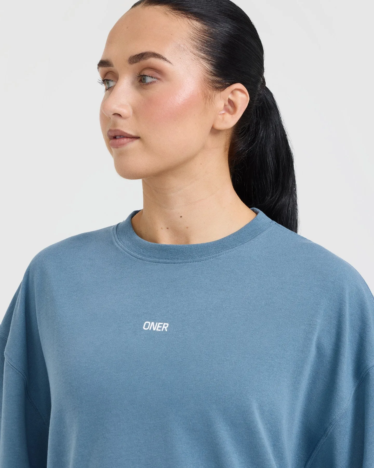 Classic Oner Graphic Longline T-Shirt | Moonstone Blue sold by Oner Active product image thumbnail 5