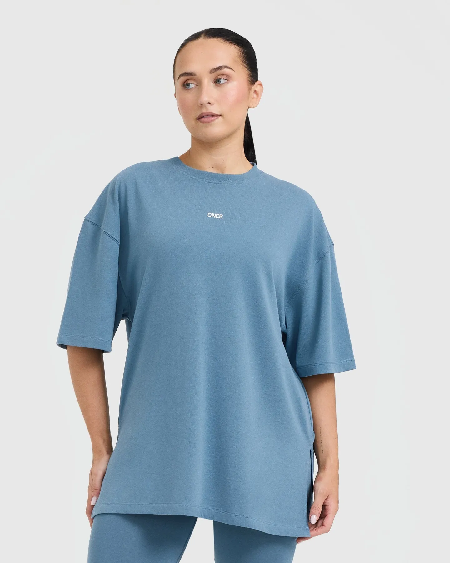 Classic Oner Graphic Longline T-Shirt | Moonstone Blue sold by Oner Active