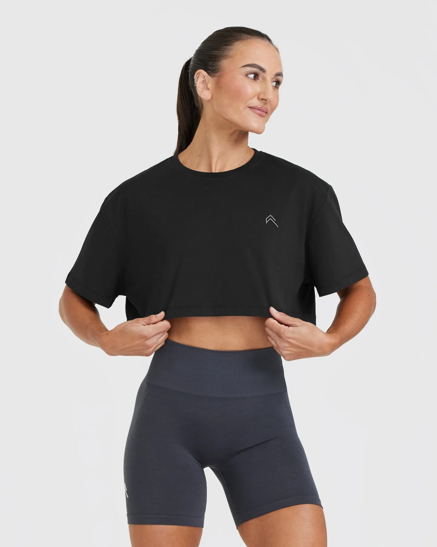 Classic Crop Lightweight T-Shirt | Black sold by Oner Active