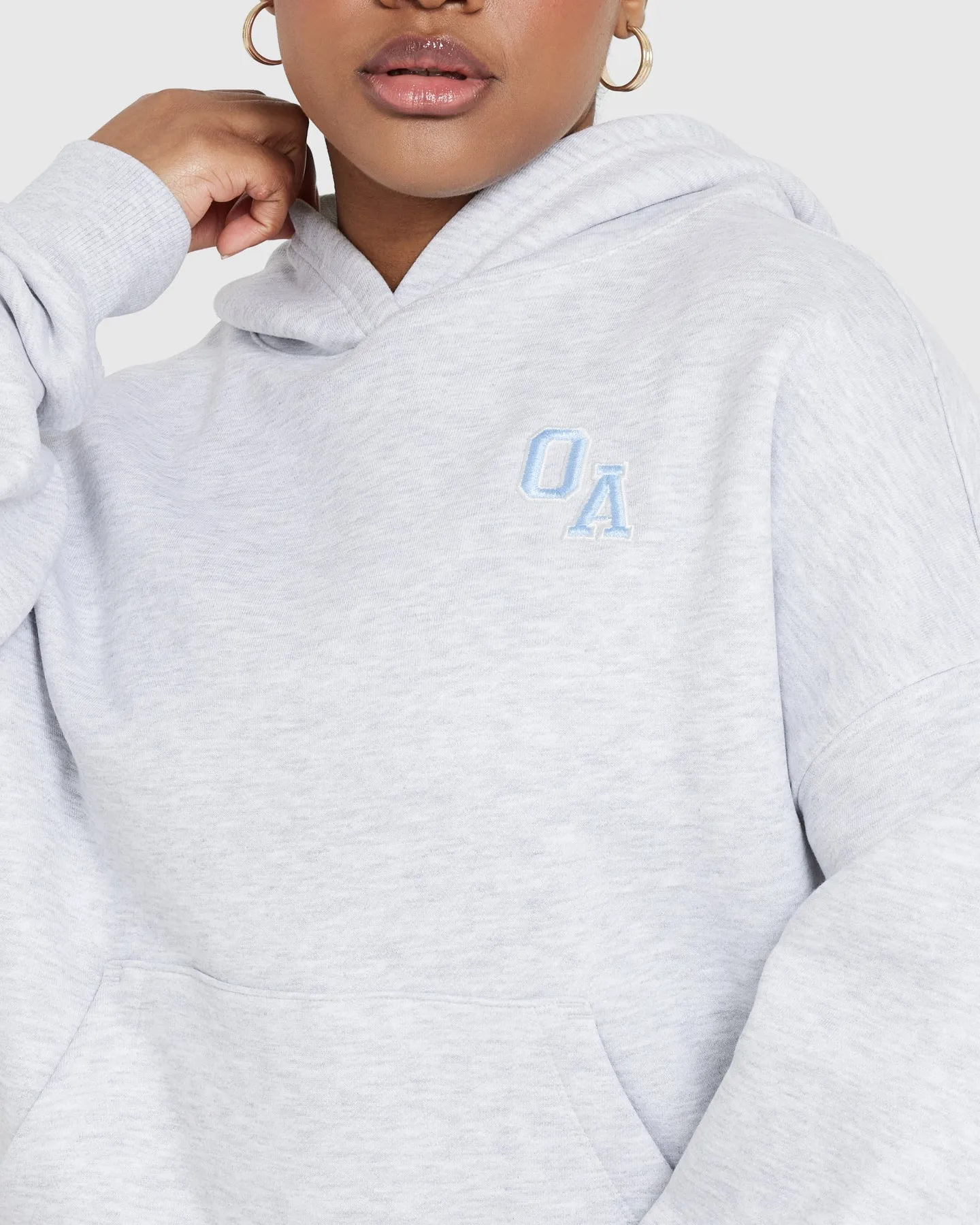 All Day Varsity Oversized Hoodie | Light Grey Marl sold by Oner Active product image thumbnail 4