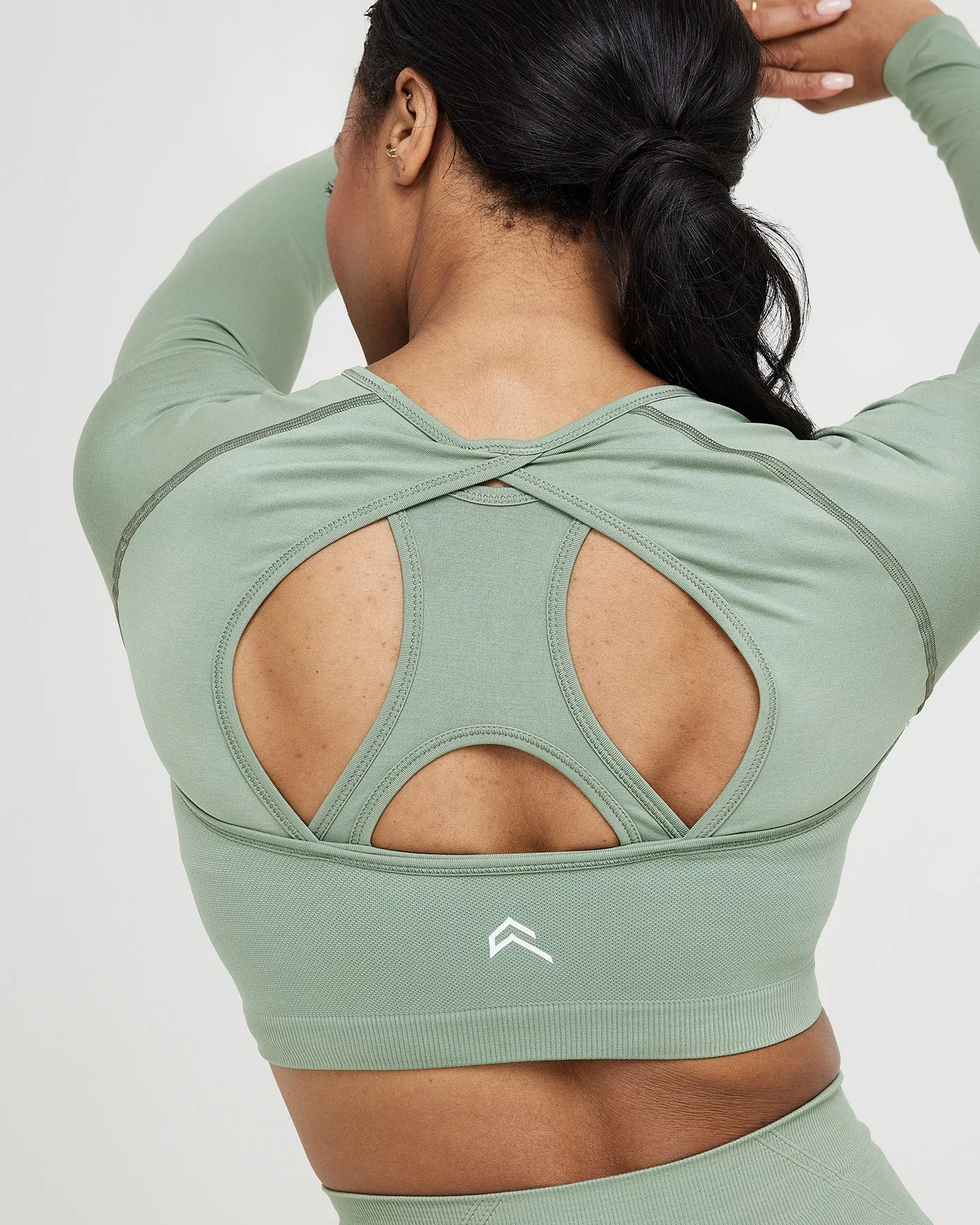 Effortless Seamless Long Sleeve Crop Top | Sage sold by Oner Active product image thumbnail 5