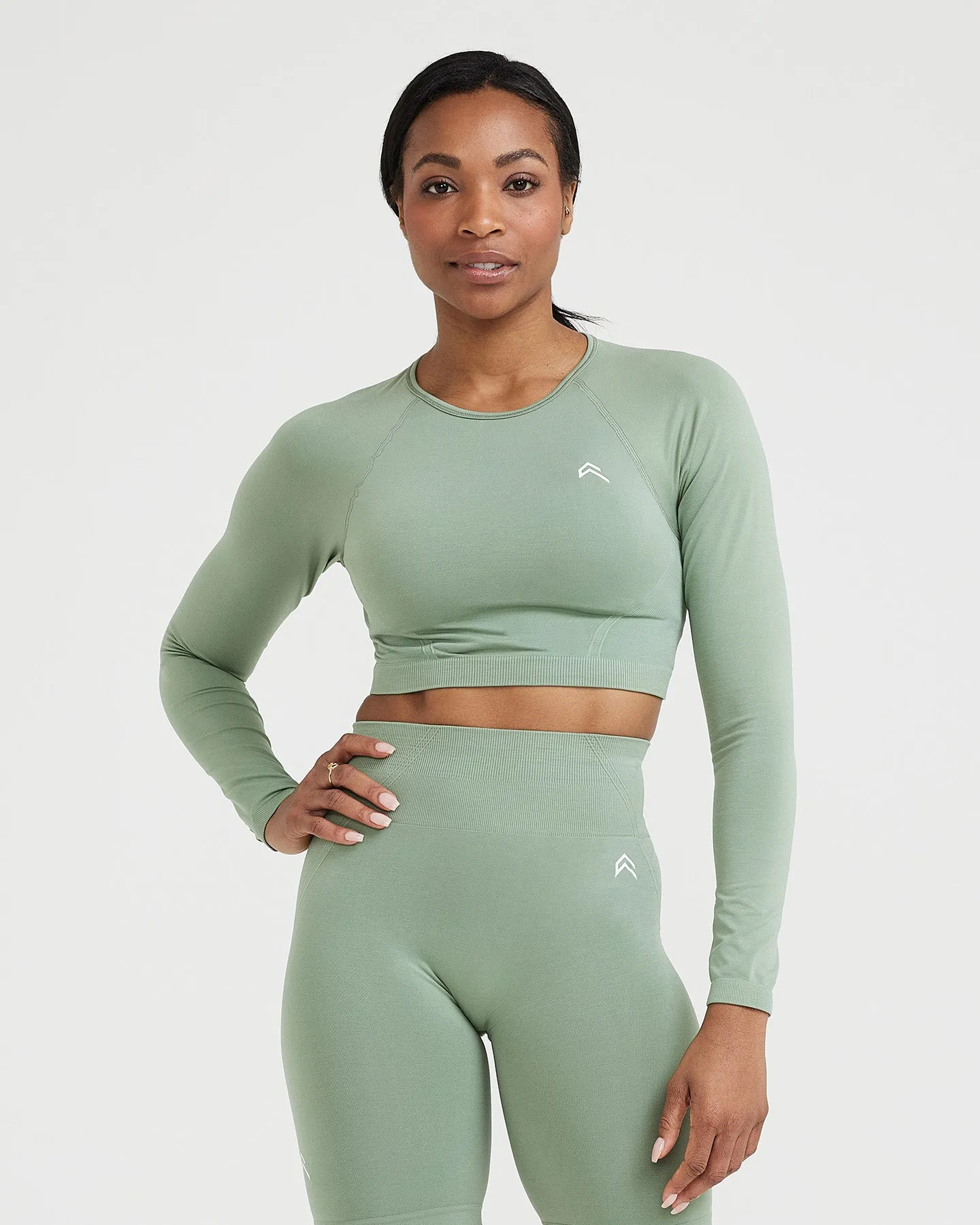 Effortless Seamless Long Sleeve Crop Top | Sage sold by Oner Active