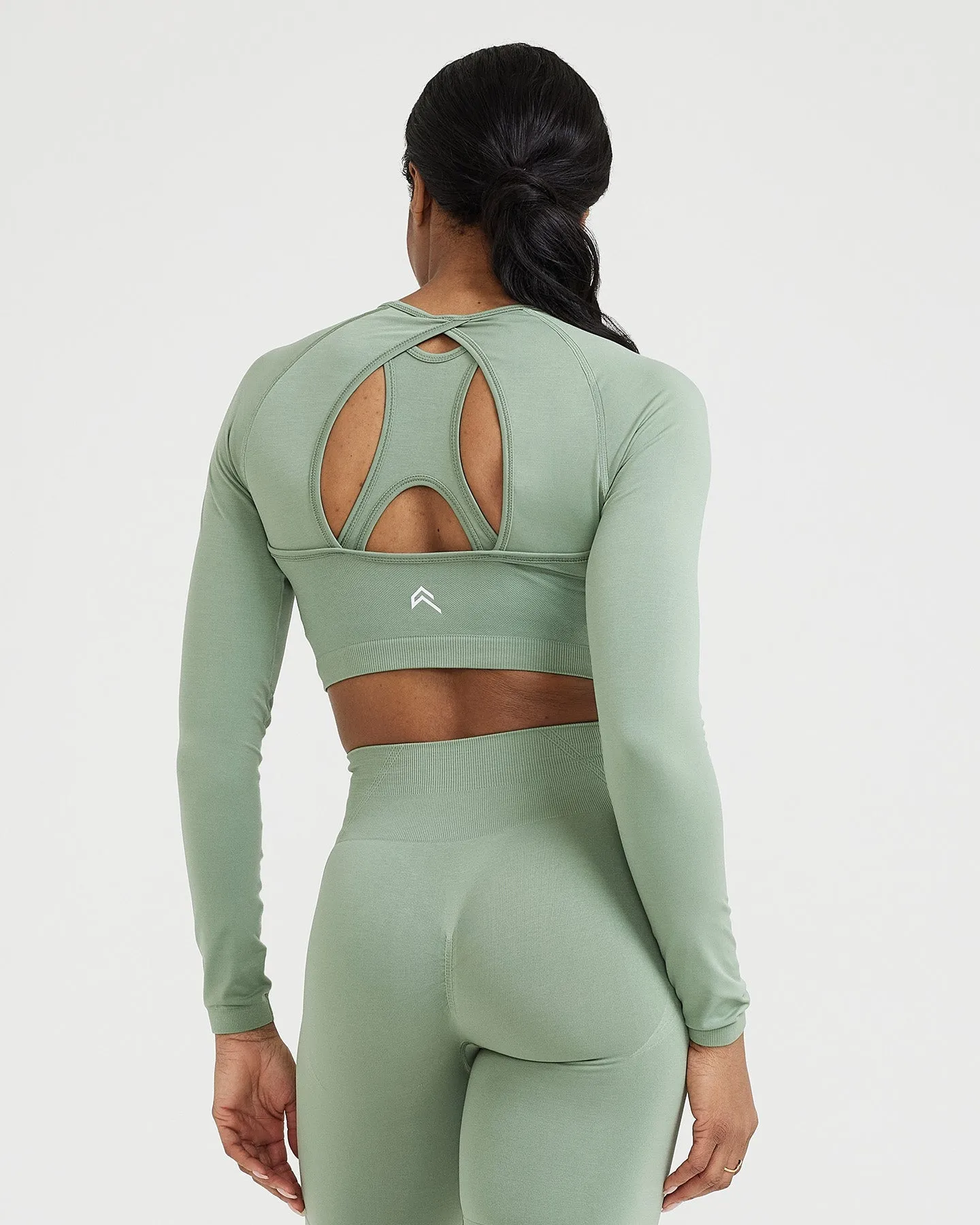 Effortless Seamless Long Sleeve Crop Top | Sage sold by Oner Active product image thumbnail 4