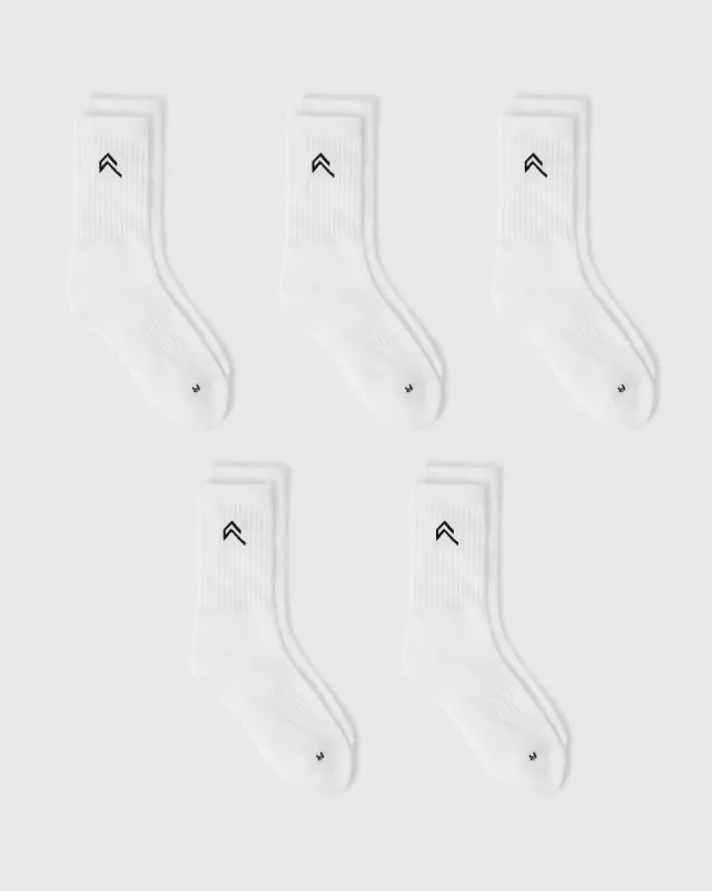 Crew Socks 5 Pack | White sold by Oner Active