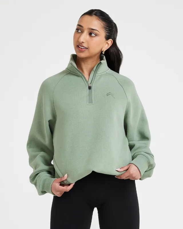 Classic Lounge 1/2 Zip Sweatshirt | Sage sold by Oner Active