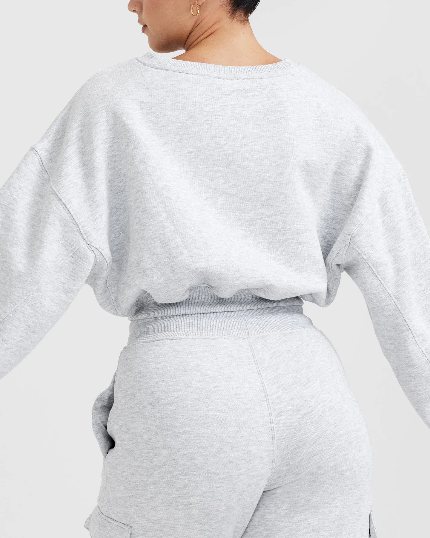All Day Est 2020 Crop V-Neck Sweatshirt | Light Grey Marl sold by Oner Active product image thumbnail 5