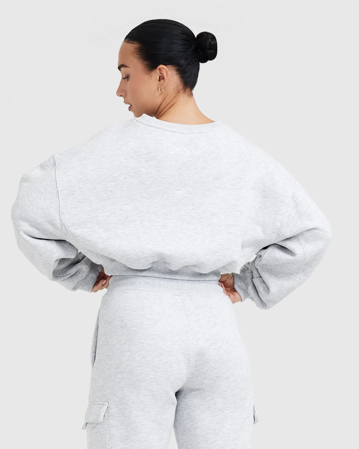 All Day Est 2020 Crop V-Neck Sweatshirt | Light Grey Marl sold by Oner Active product image thumbnail 2