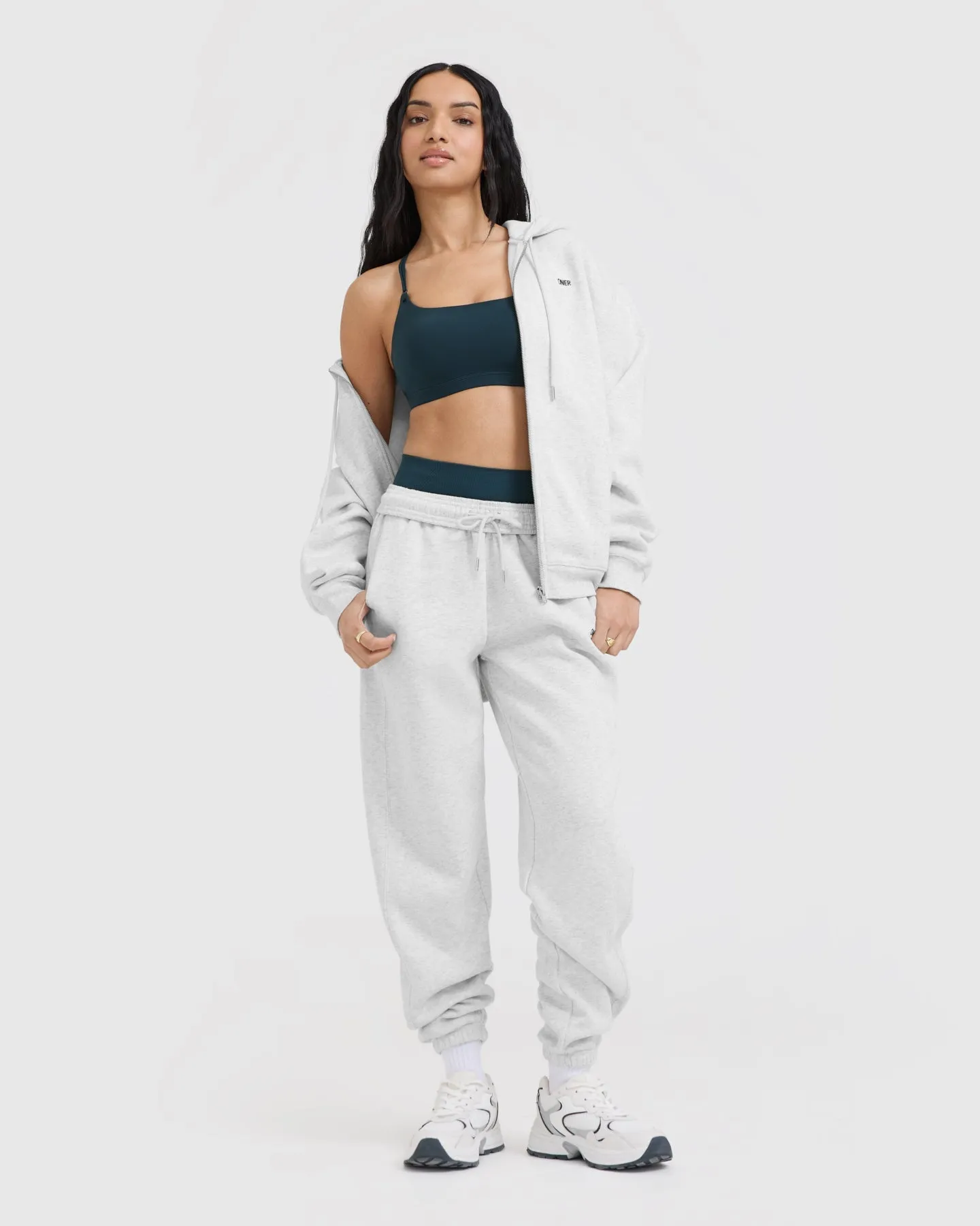 Foundations Zip Through Hoodie | Light Grey Marl sold by Oner Active product image thumbnail 3