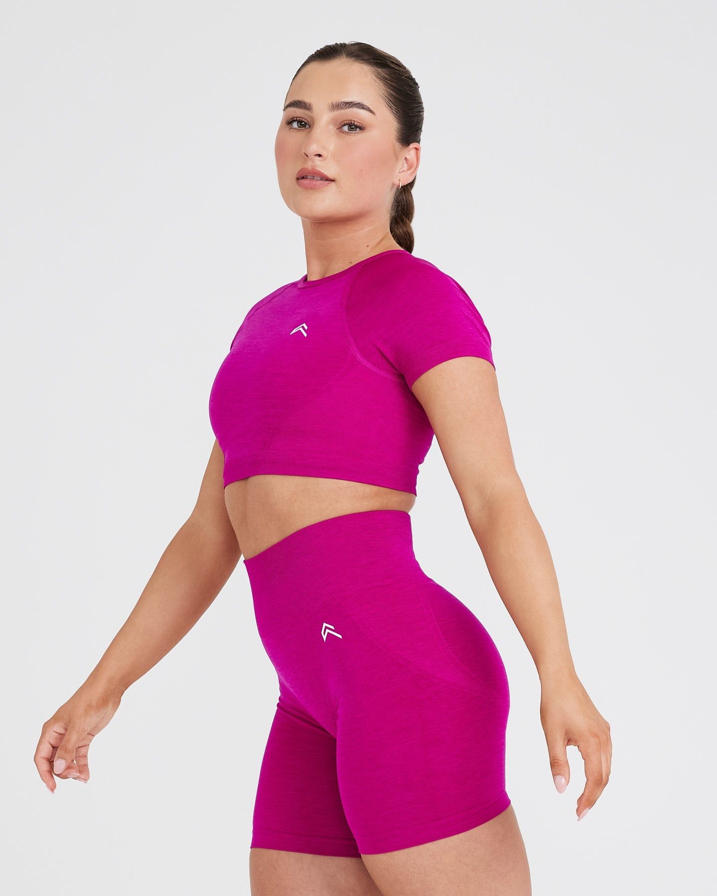 Effortless Seamless Short Sleeve Crop Top | Fuchsia sold by Oner Active product image thumbnail 3