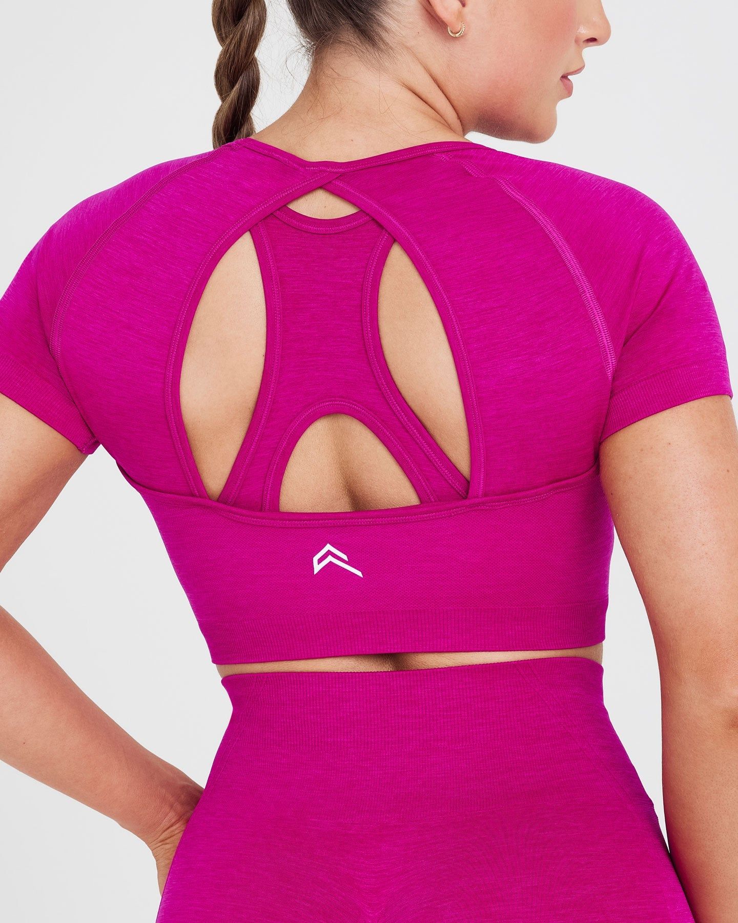 Effortless Seamless Short Sleeve Crop Top | Fuchsia sold by Oner Active product image thumbnail 5