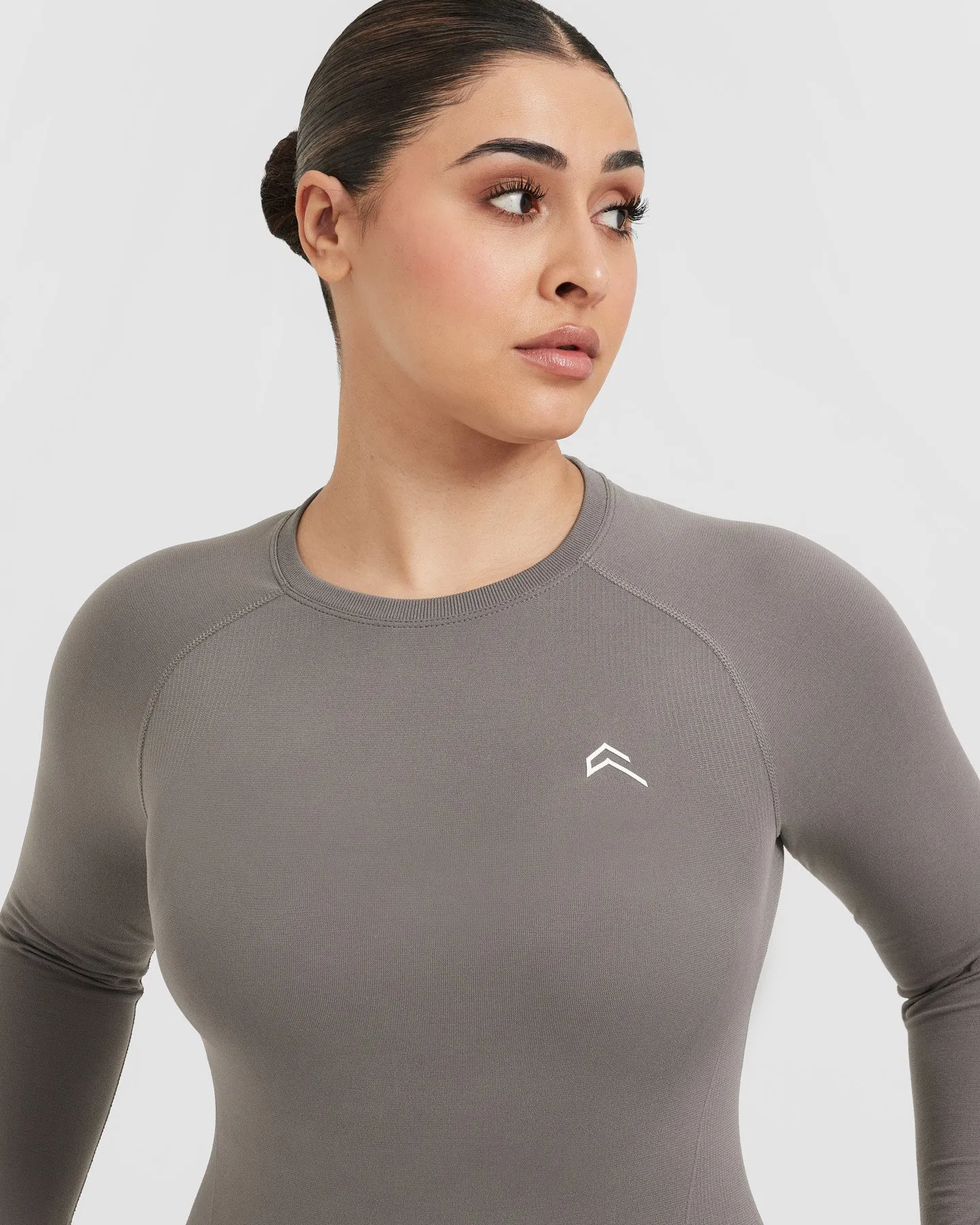 Go To Seamless Fitted Long Sleeve Top | Ash Grey sold by Oner Active product image thumbnail 4