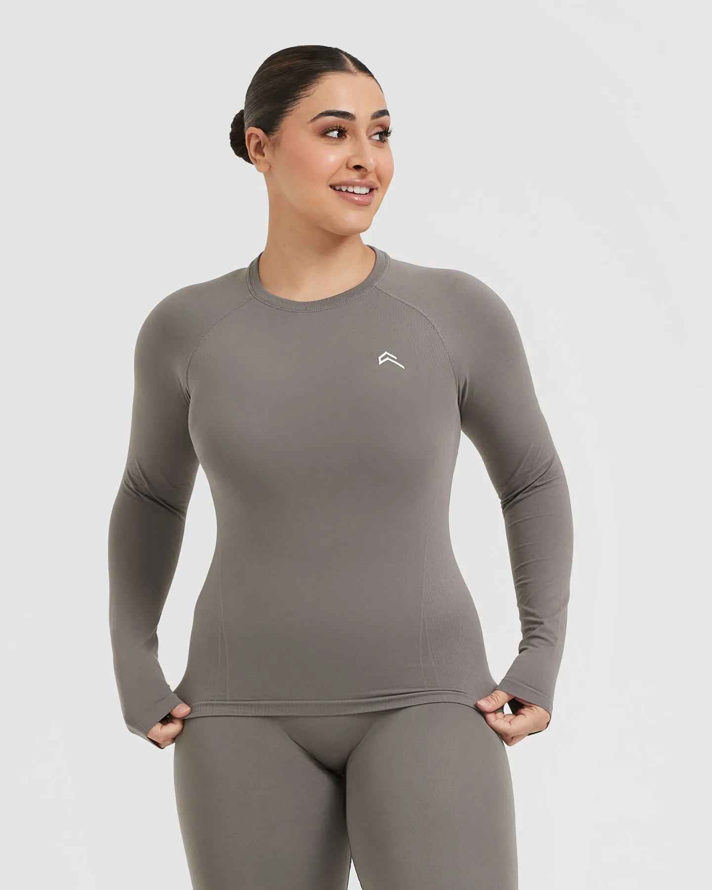 Go To Seamless Fitted Long Sleeve Top | Ash Grey sold by Oner Active