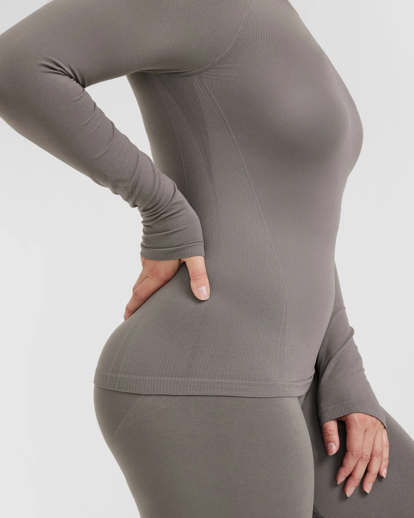 Go To Seamless Fitted Long Sleeve Top | Ash Grey sold by Oner Active product image thumbnail 5