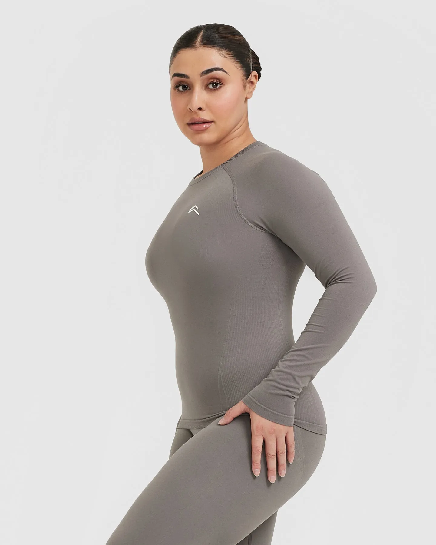 Go To Seamless Fitted Long Sleeve Top | Ash Grey sold by Oner Active product image thumbnail 3