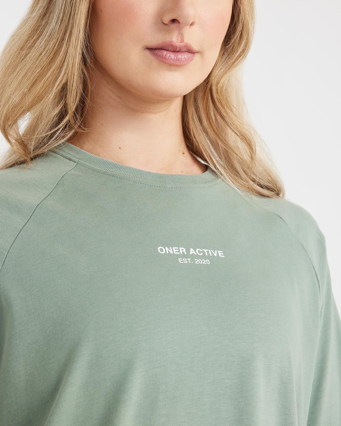 Graphic Oversized Long Sleeve Tee | Washed Sage sold by Oner Active product image thumbnail 3