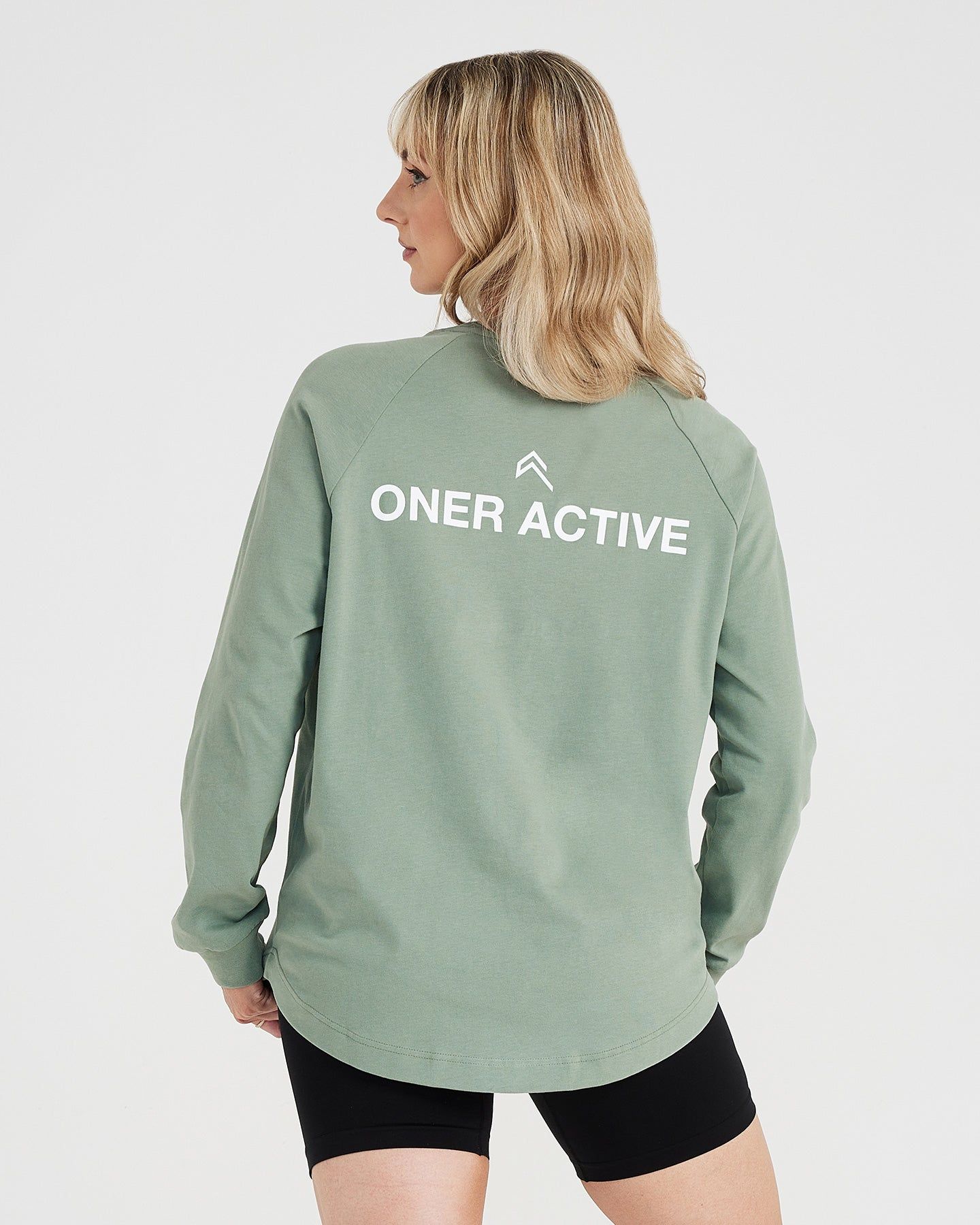 Graphic Oversized Long Sleeve Tee | Washed Sage sold by Oner Active product image thumbnail 4
