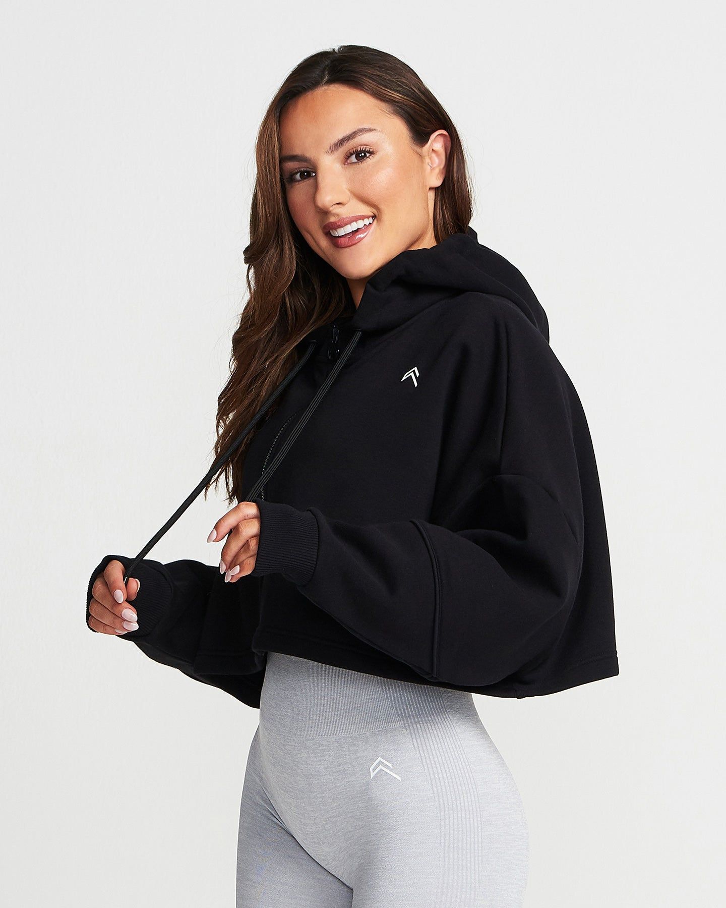 Classic Crop Zip Hoodie | Black sold by Oner Active