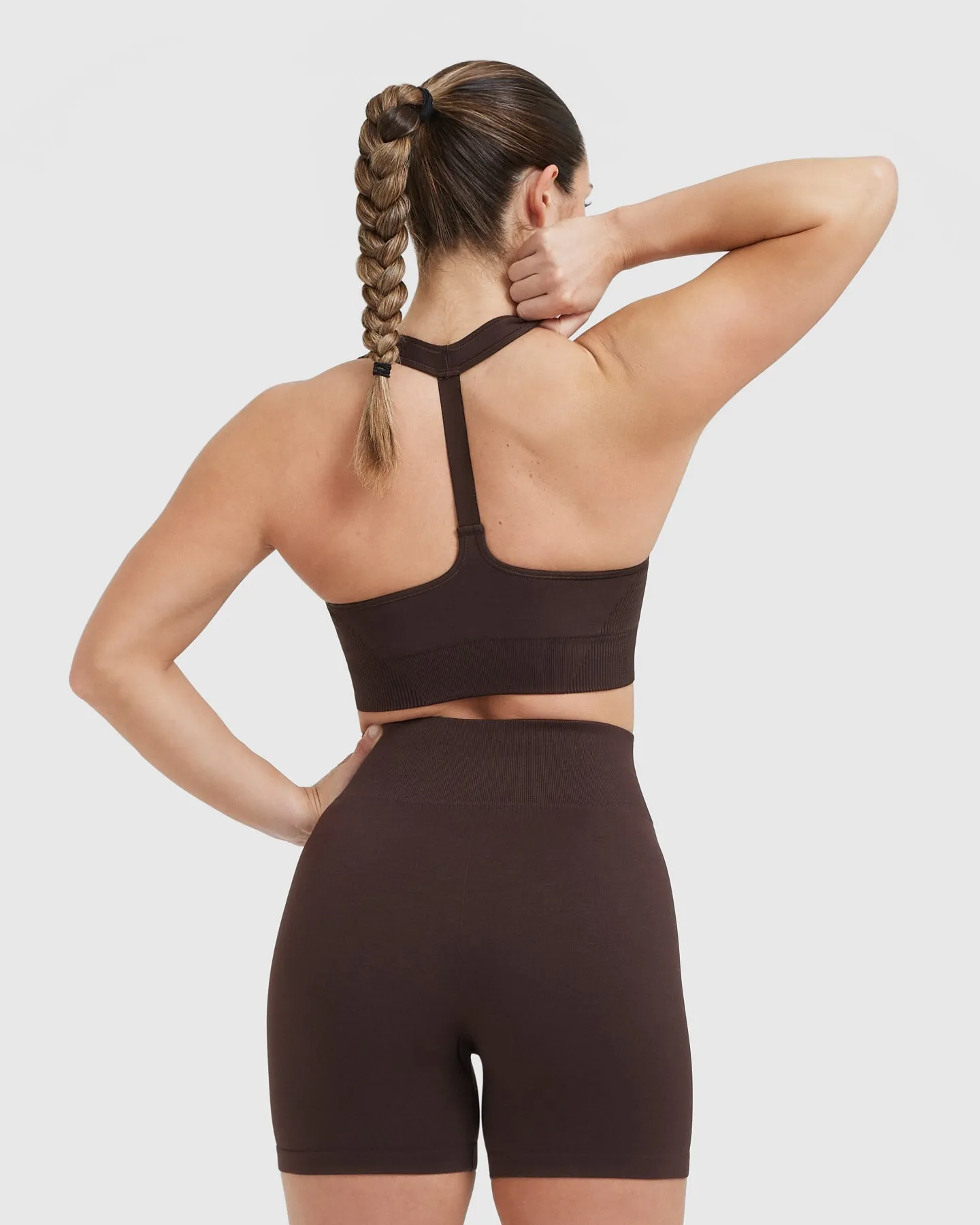 Classic Seamless 2.0 V-Neck Bralette | 70% Cocoa Marl sold by Oner Active product image thumbnail 2