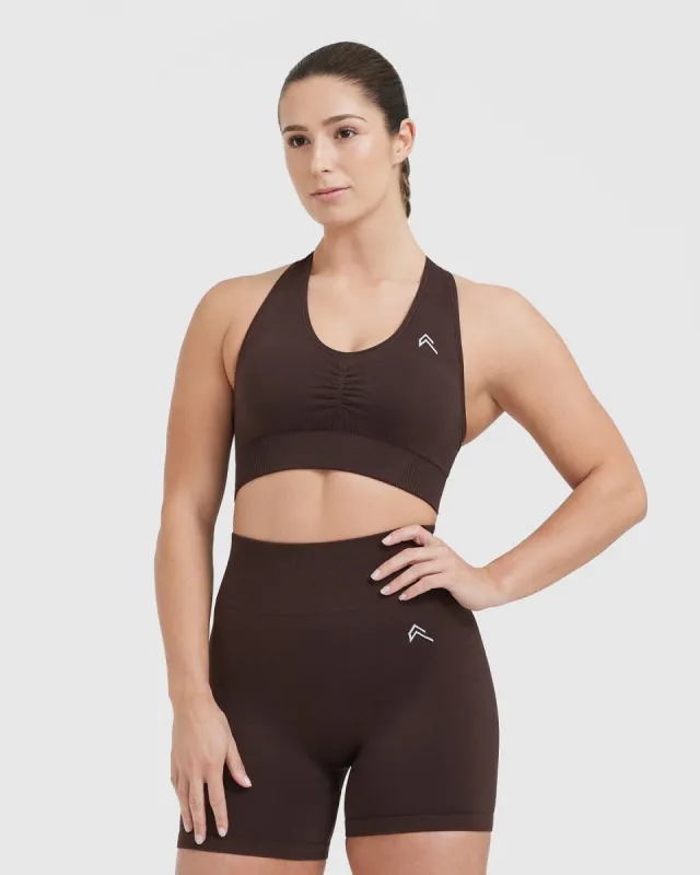 Classic Seamless 2.0 V-Neck Bralette | 70% Cocoa Marl sold by Oner Active