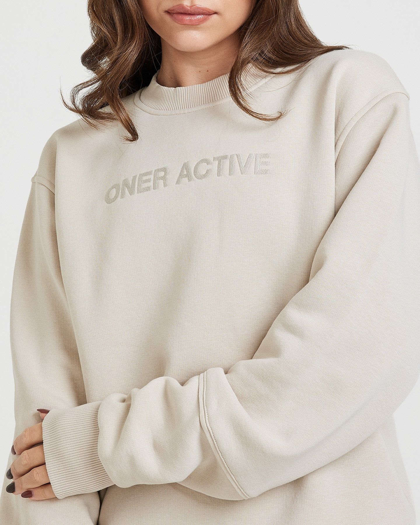 Classic Lounge Oversized Crew Neck | Sand sold by Oner Active product image thumbnail 3