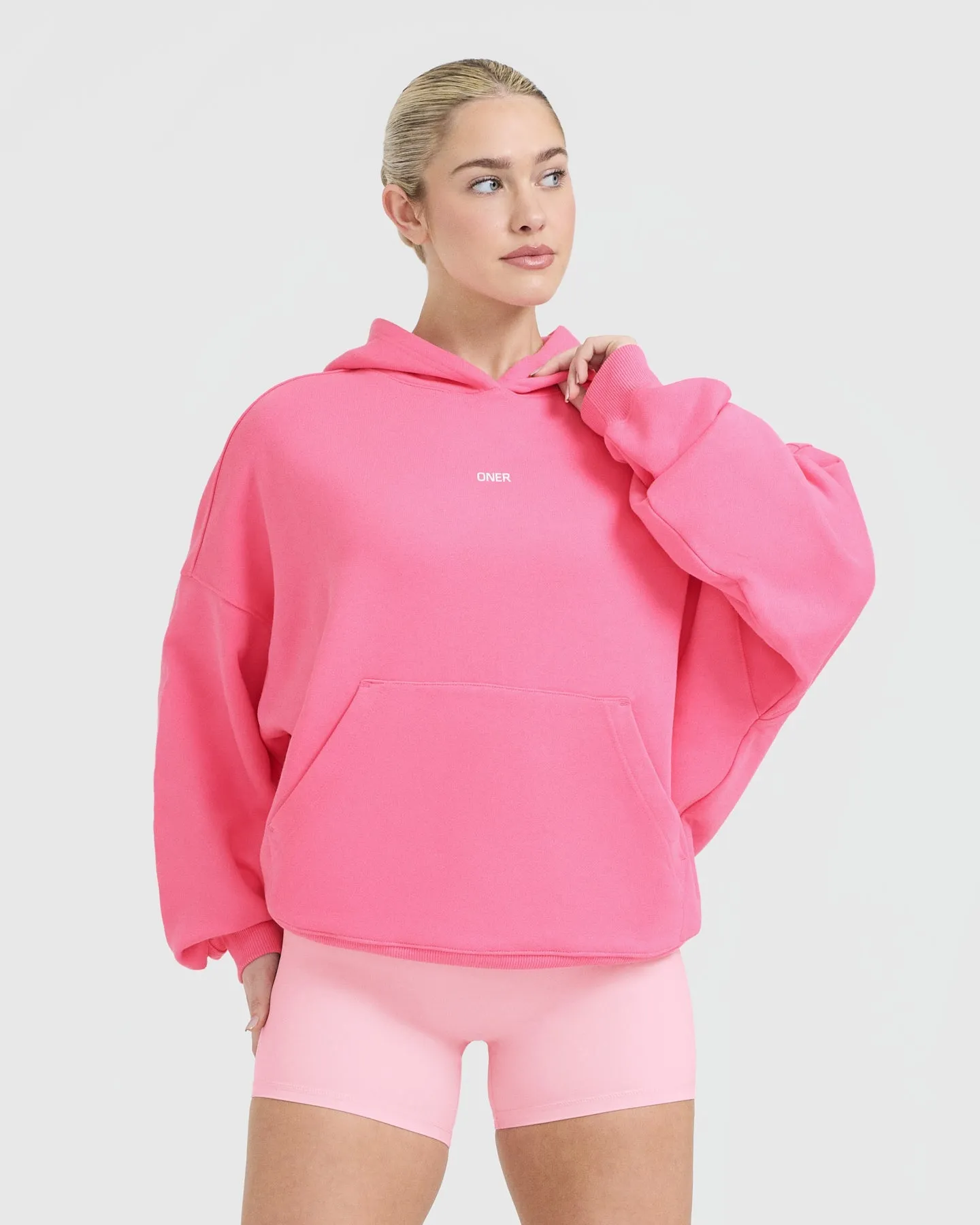 Raising the Bar Graphic Unisex Oversized Hoodie | Peony Pink sold by Oner Active