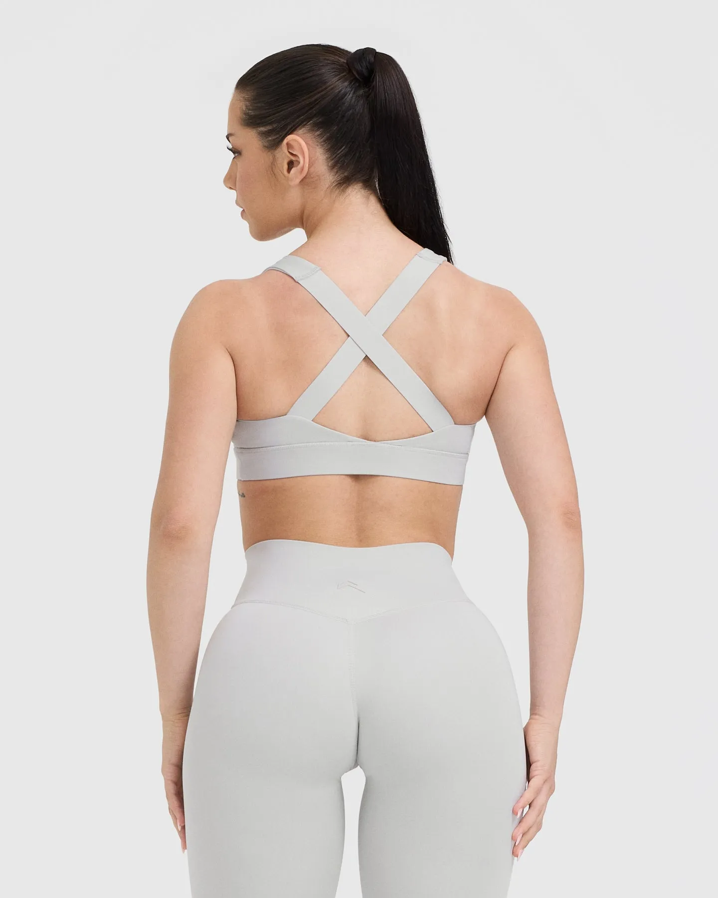 Timeless Wide Strap Sports Bra | Light Grey sold by Oner Active product image thumbnail 2