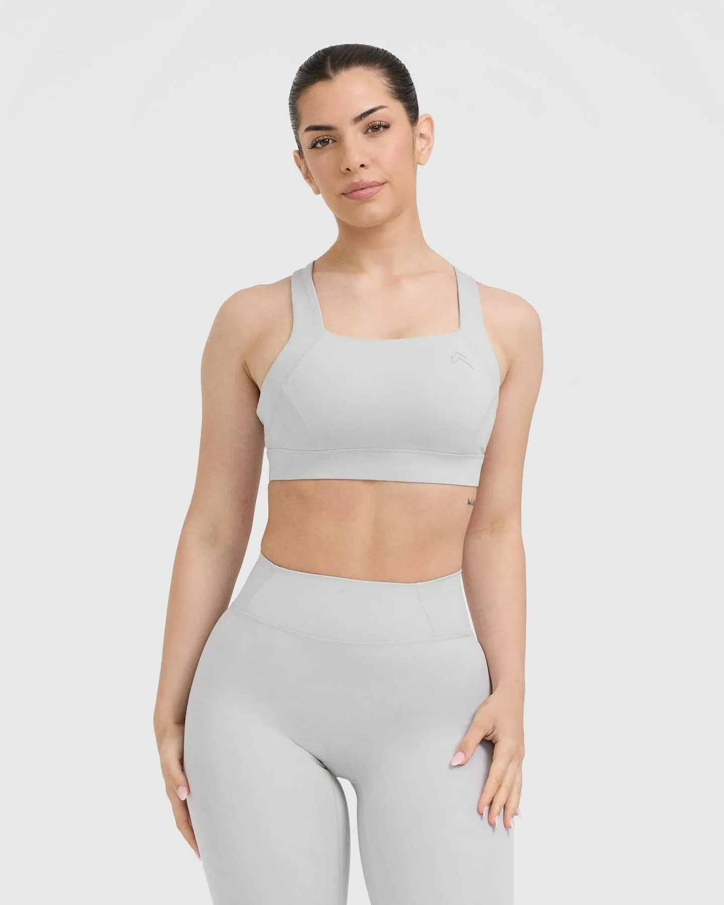 Timeless Wide Strap Sports Bra | Light Grey sold by Oner Active