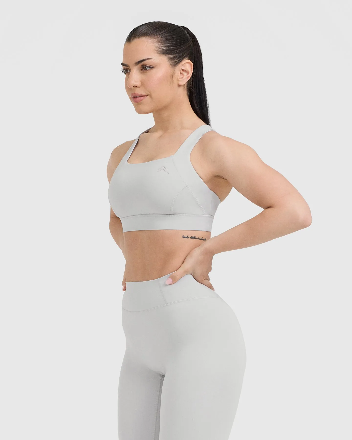 Timeless Wide Strap Sports Bra | Light Grey sold by Oner Active product image thumbnail 3