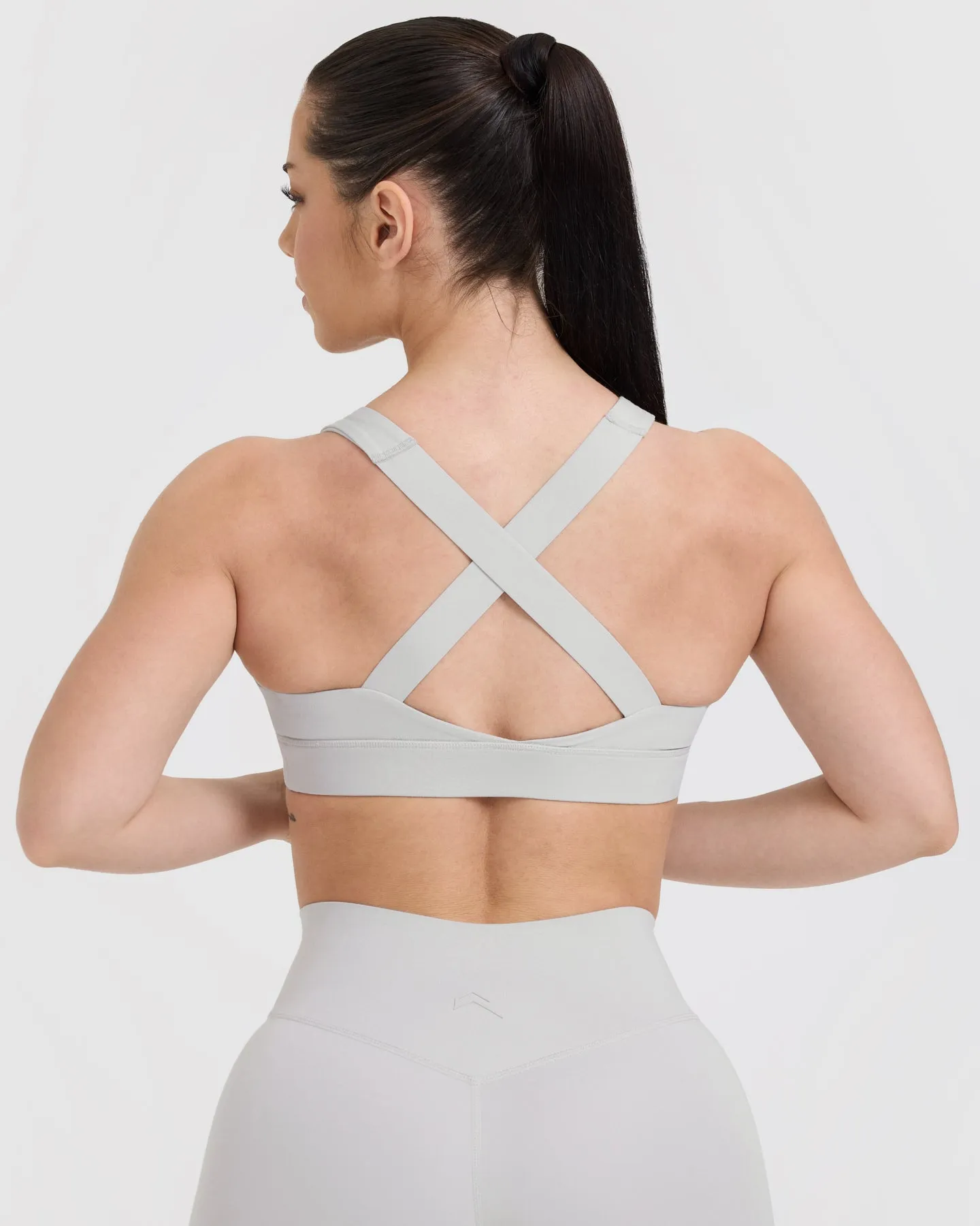 Timeless Wide Strap Sports Bra | Light Grey sold by Oner Active product image thumbnail 5