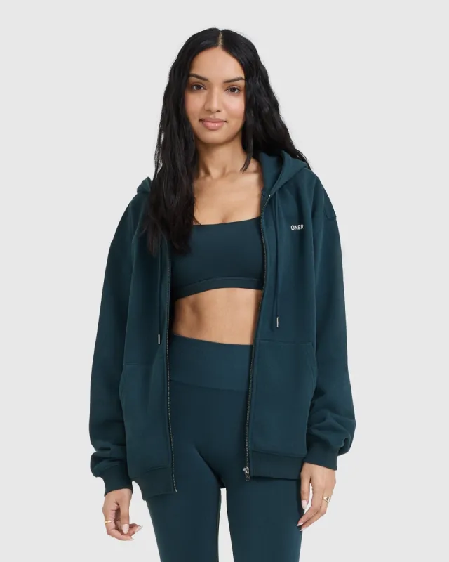 Foundations Zip Through Hoodie | Oil Blue sold by Oner Active