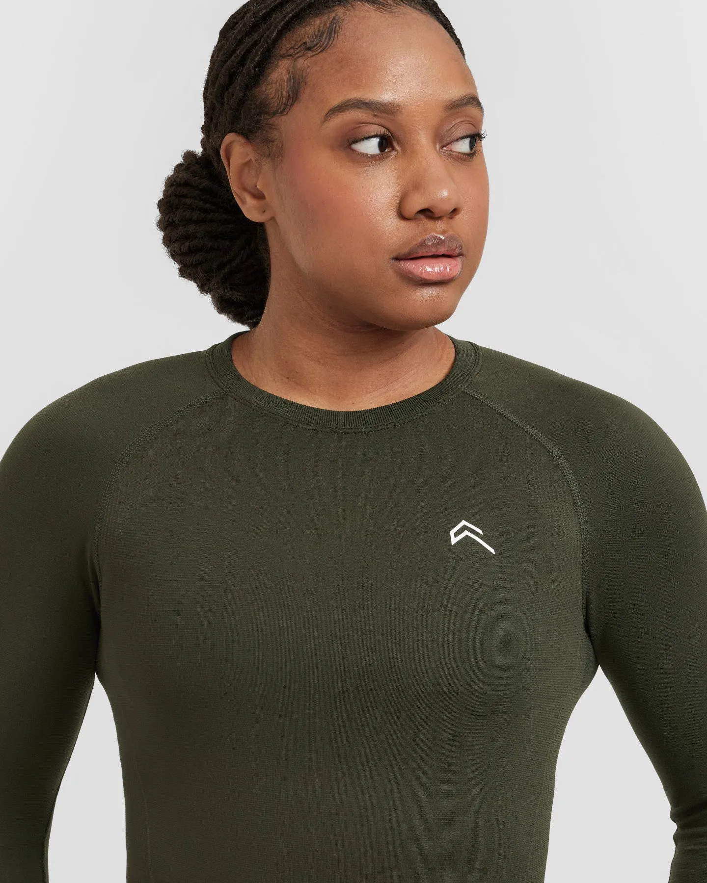 Go To Seamless Fitted Long Sleeve Top | Khaki sold by Oner Active product image thumbnail 4