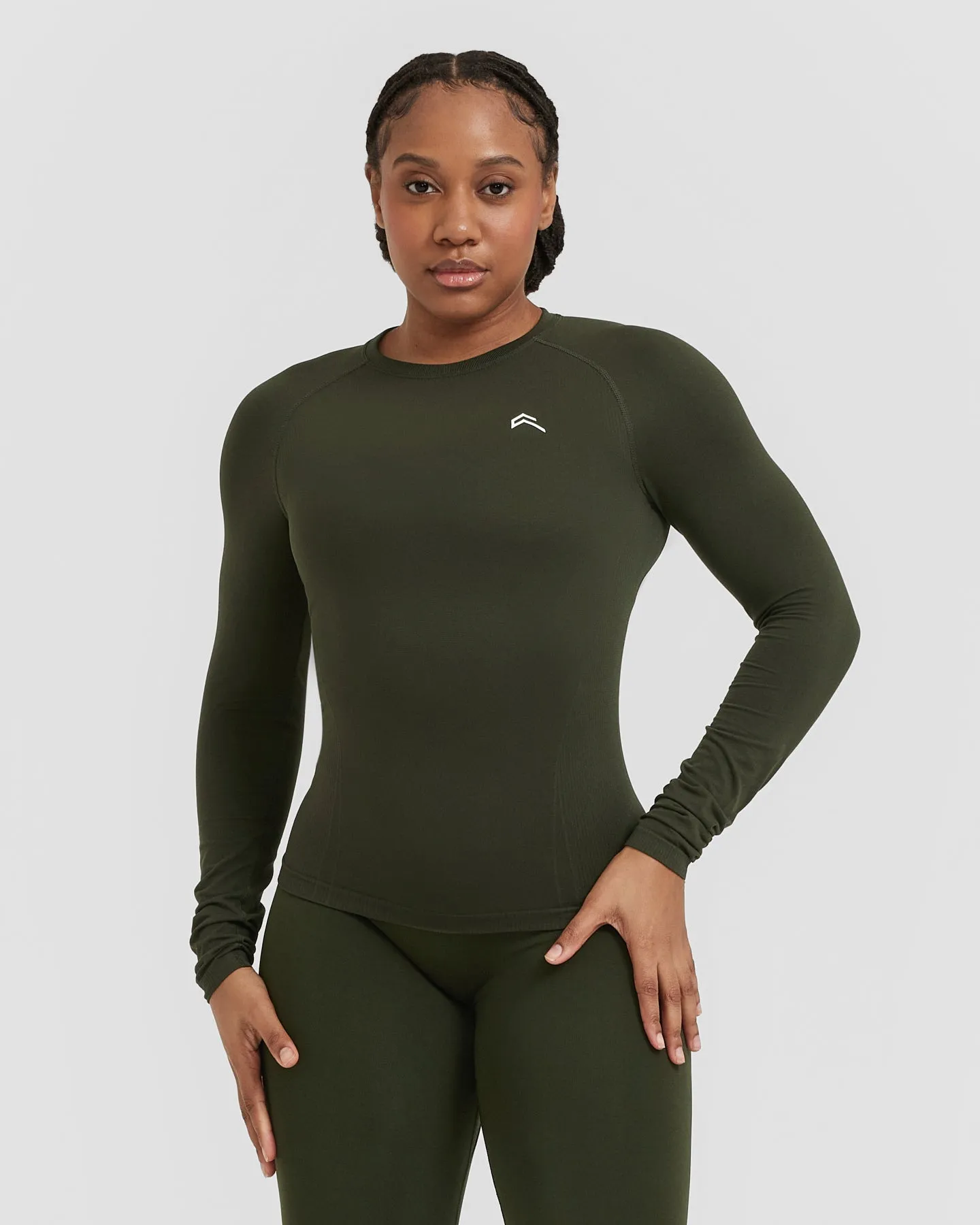 Go To Seamless Fitted Long Sleeve Top | Khaki sold by Oner Active