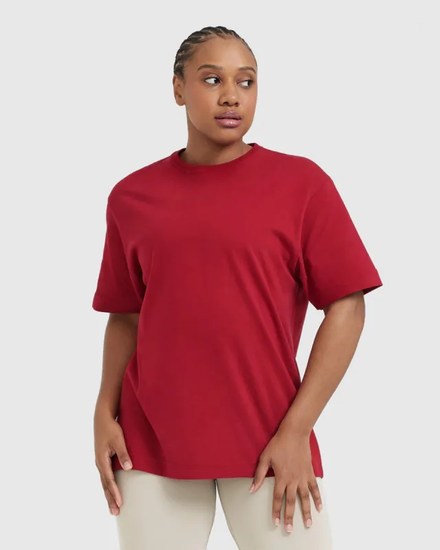Classic Mirror Graphic Oversized T-Shirt | Washed Red Wine sold by Oner Active