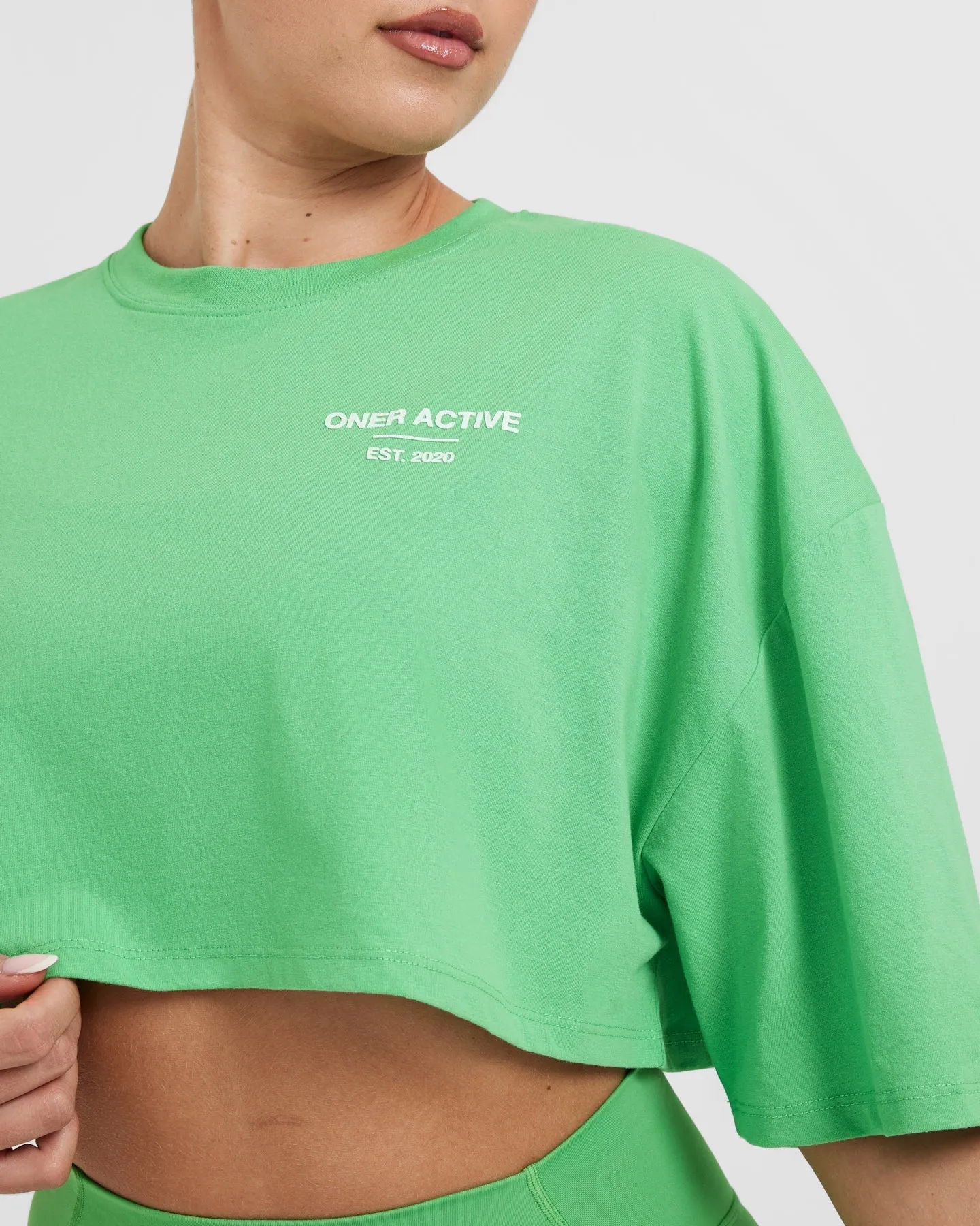 Classic Lifters Graphic Relaxed Crop Lightweight T-Shirt | Jade sold by Oner Active product image thumbnail 5